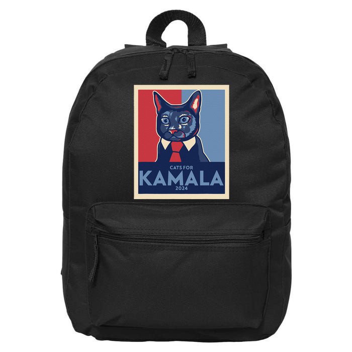 Politically Purrfect Cats For Kamala Harris 2024 President Gift 16 in Basic Backpack