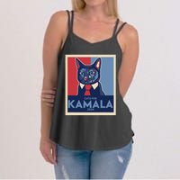 Politically Purrfect Cats For Kamala Harris 2024 President Gift Women's Strappy Tank