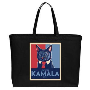 Politically Purrfect Cats For Kamala Harris 2024 President Gift Cotton Canvas Jumbo Tote