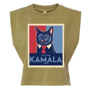 Politically Purrfect Cats For Kamala Harris 2024 President Gift Garment-Dyed Women's Muscle Tee