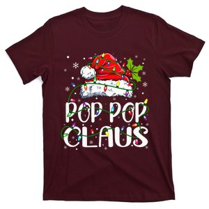 Pop Pop Claus Christmas Lights Pajama Family Matching T-Shirt