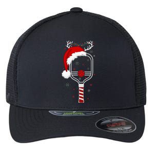 Pickleball Player Christmas Holiday Reindeer Xmas Flexfit Unipanel Trucker Cap