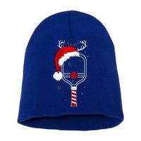 Pickleball Player Christmas Holiday Reindeer Xmas Short Acrylic Beanie