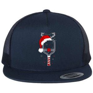 Pickleball Player Christmas Holiday Reindeer Xmas Flat Bill Trucker Hat