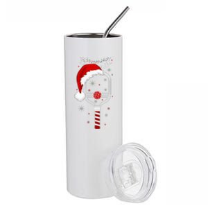 Pickleball Player Christmas Holiday Reindeer Xmas Stainless Steel Tumbler