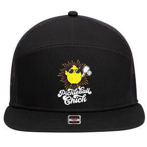 Pickleball Pickleball Chick Pickleball Lover 7 Panel Mesh Trucker Snapback Hat