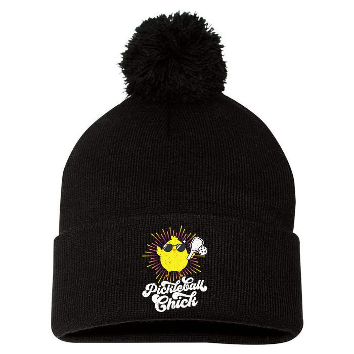 Pickleball Pickleball Chick Pickleball Lover Pom Pom 12in Knit Beanie