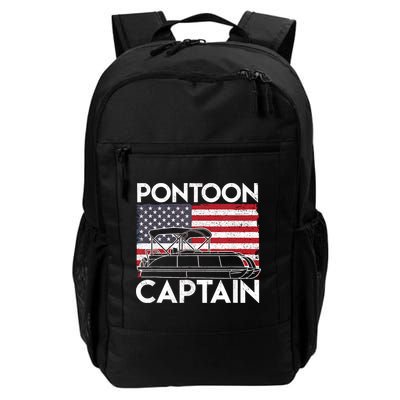 Patriotic Pontoon Captain Us American Flag Funny Boat Owner Backpack
