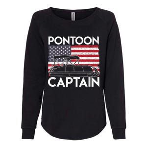 Patriotic Pontoon Captain Us American Flag Funny Boat Owner Womens California Wash Sweatshirt