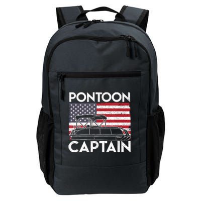 Patriotic Pontoon Captain Us American Flag Funny Boat Owner Daily Commute Backpack