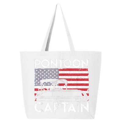 Patriotic Pontoon Captain Us American Flag Funny Boat Owner 25L Jumbo Tote