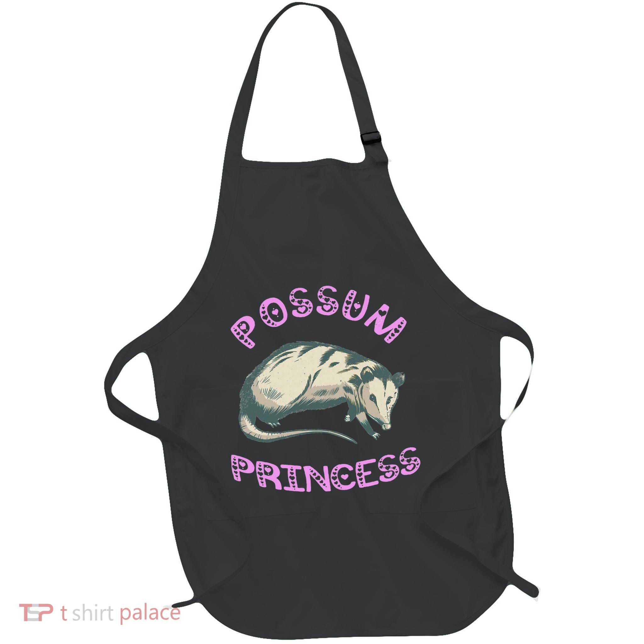 Possum Princess Cute Opossum Rat Lover Trash Cats Marsupials Full-Length Apron With Pockets