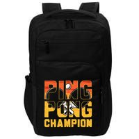 Ping Pong Champion Funny Table Tennis Player Retro Impact Tech Backpack