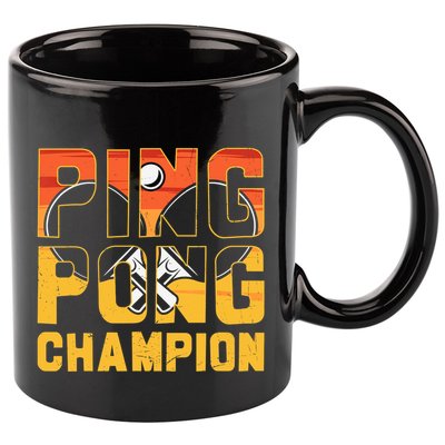 Ping Pong Champion Funny Table Tennis Player Retro 11oz C Handle Ceramic Mug
