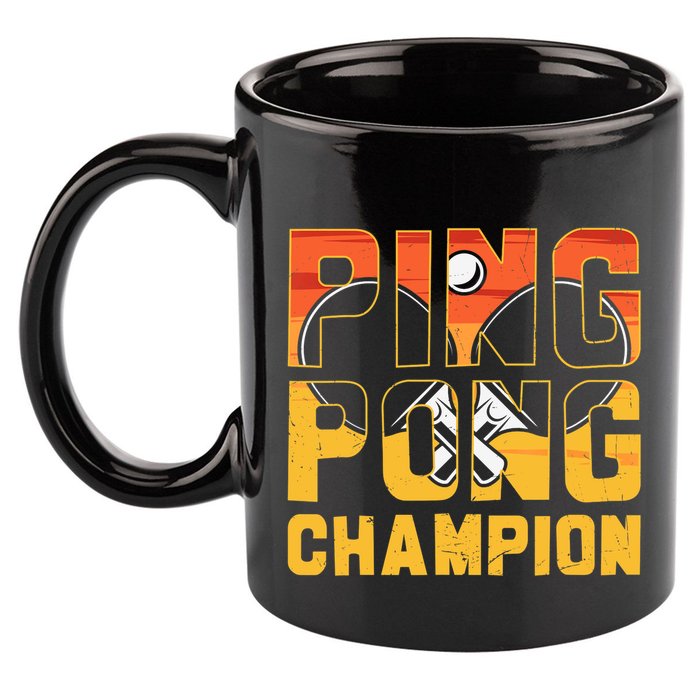 Ping Pong Champion Funny Table Tennis Player Retro 11oz C Handle Ceramic Mug