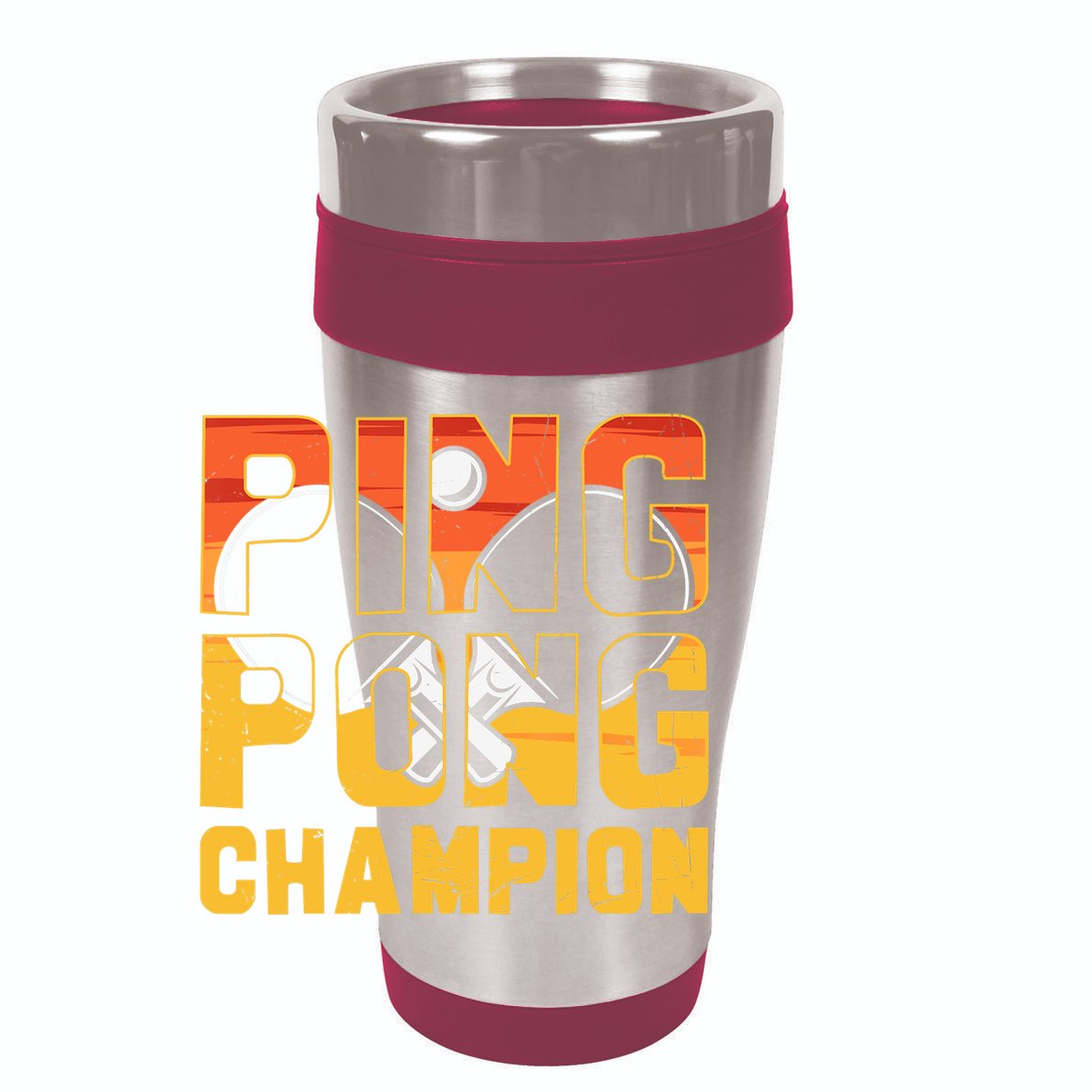 Ping Pong Champion Funny Table Tennis Player Retro 12oz Stainless Steel Coffee Mug