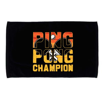 Ping Pong Champion Funny Table Tennis Player Retro Microfiber Hand Towel