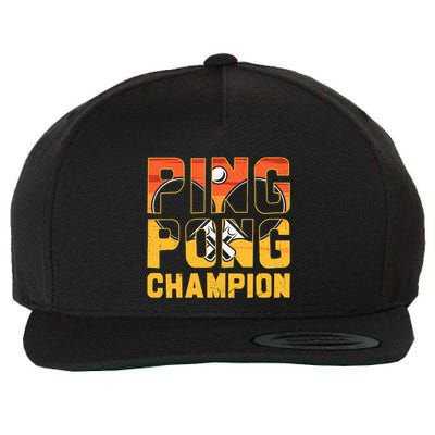 Ping Pong Champion Funny Table Tennis Player Retro Wool Snapback Cap