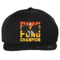 Ping Pong Champion Funny Table Tennis Player Retro Wool Snapback Cap