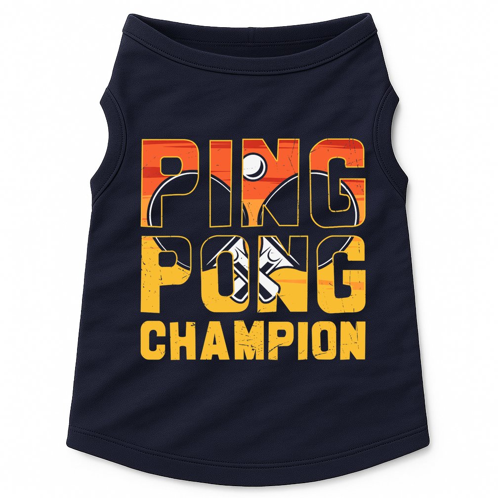 Ping Pong Champion Funny Table Tennis Player Retro Doggie Tank