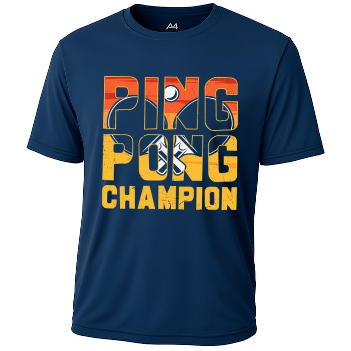 Ping Pong Champion Funny Table Tennis Player Retro Performance Shirt