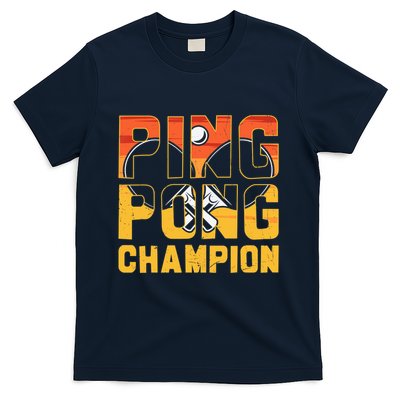 Ping Pong Champion Funny Table Tennis Player Retro T-Shirt