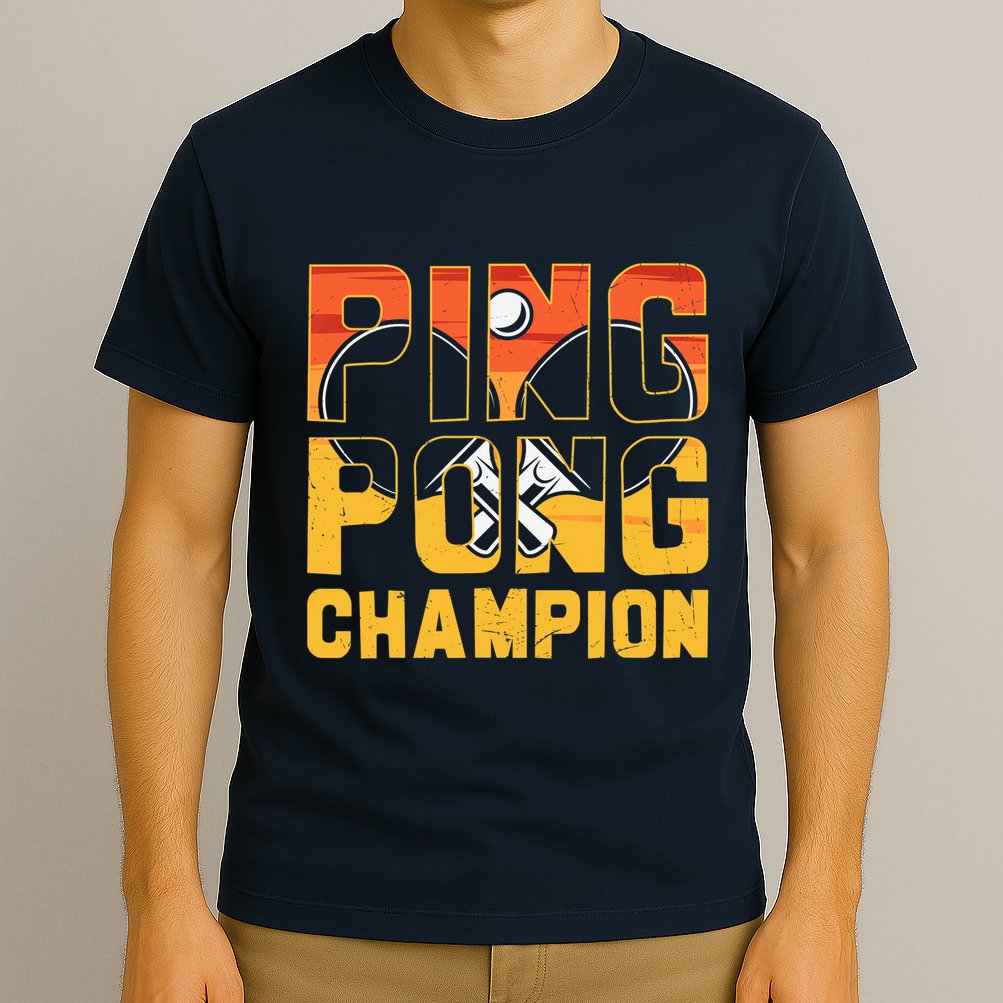 Ping Pong Champion Funny Table Tennis Player Retro T-Shirt