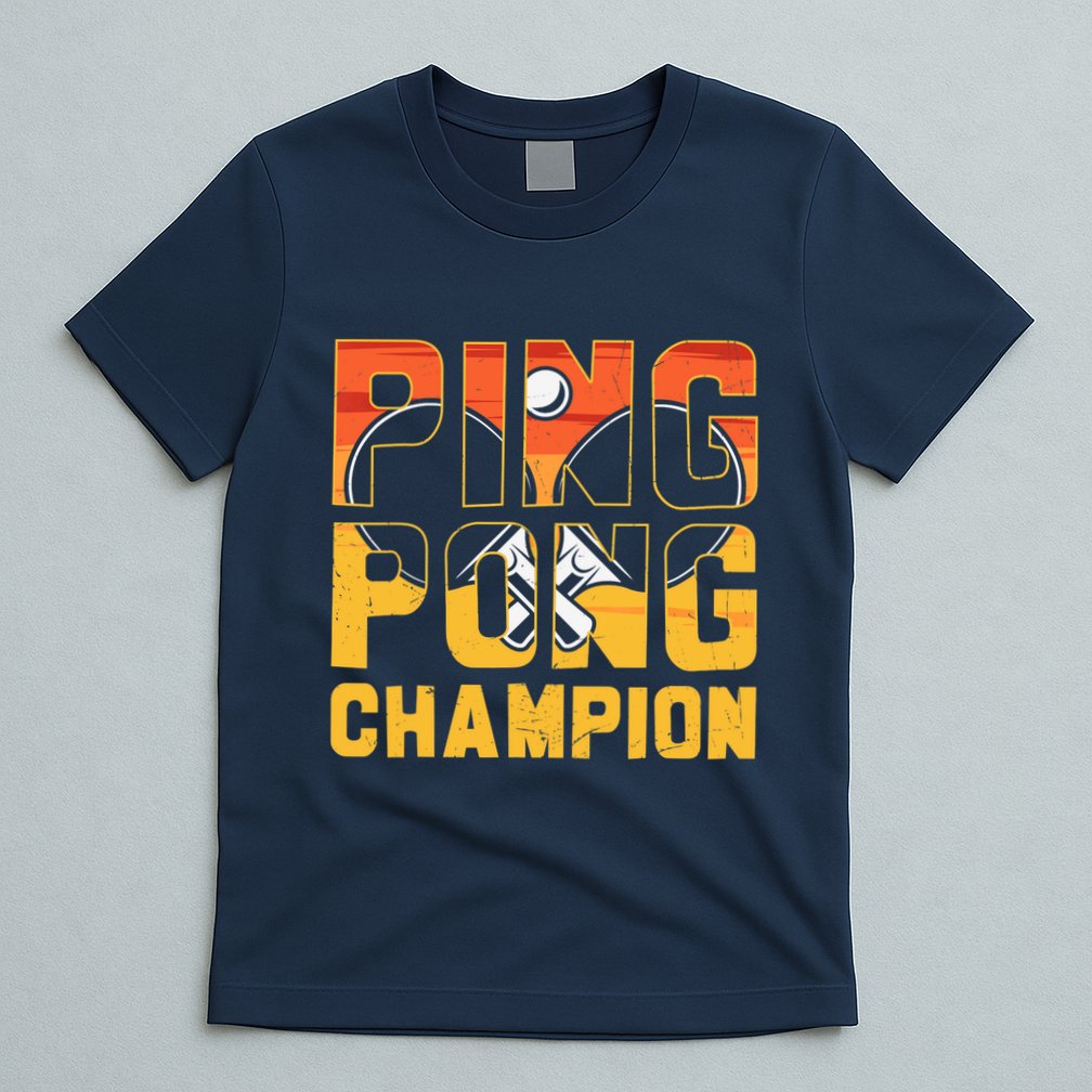 Ping Pong Champion Funny Table Tennis Player Retro T-Shirt