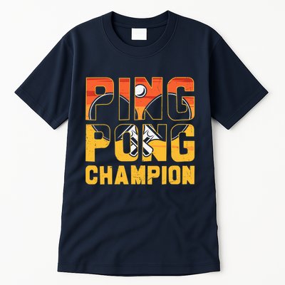 Ping Pong Champion Funny Table Tennis Player Retro Tall T-Shirt