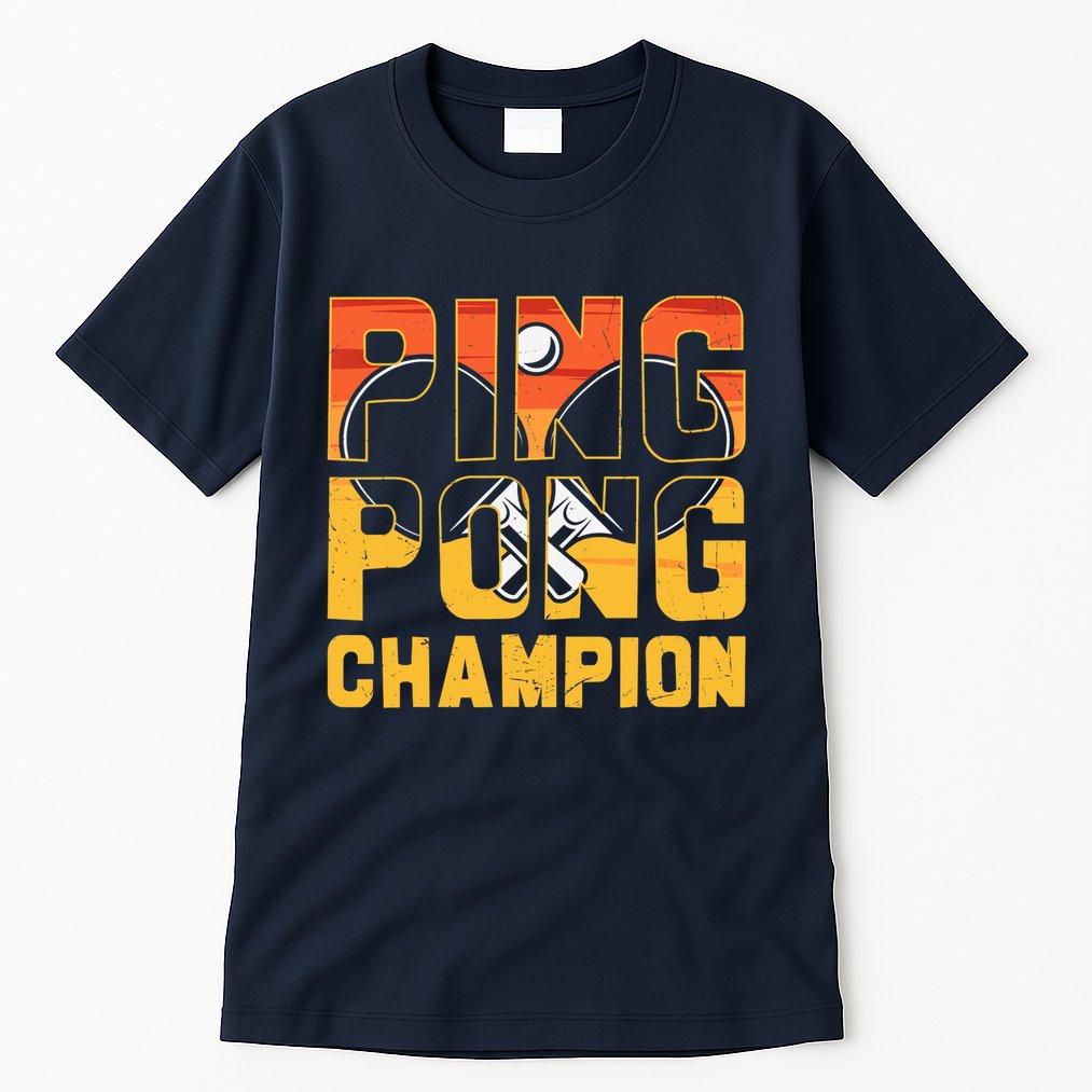 Ping Pong Champion Funny Table Tennis Player Retro Tall T-Shirt