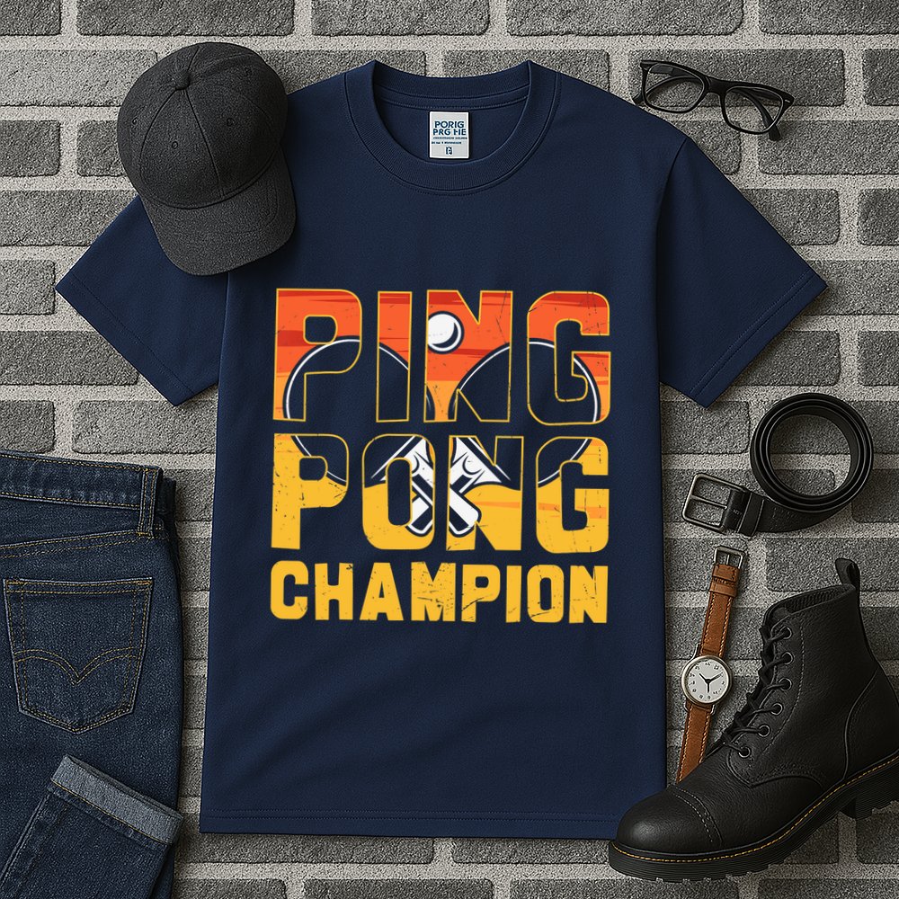 Ping Pong Champion Funny Table Tennis Player Retro Tall T-Shirt