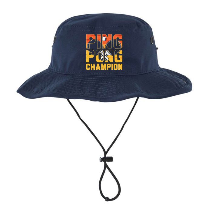Ping Pong Champion Funny Table Tennis Player Retro Bucket Hat