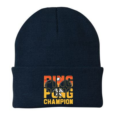 Ping Pong Champion Funny Table Tennis Player Retro Beanie