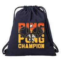 Ping Pong Champion Funny Table Tennis Player Retro Drawstring Bag