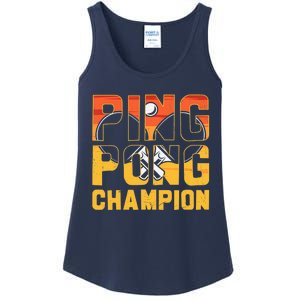 Ping Pong Champion Funny Table Tennis Player Retro Ladies Essential Tank