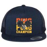 Ping Pong Champion Funny Table Tennis Player Retro Flat Bill Trucker Hat