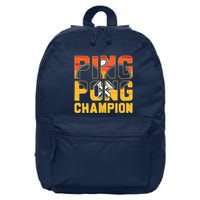 Ping Pong Champion Funny Table Tennis Player Retro 16 in Basic Backpack