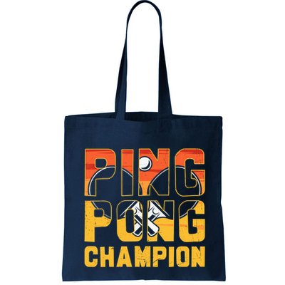 Ping Pong Champion Funny Table Tennis Player Retro Bag