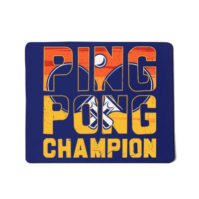 Ping Pong Champion Funny Table Tennis Player Retro Mousepad