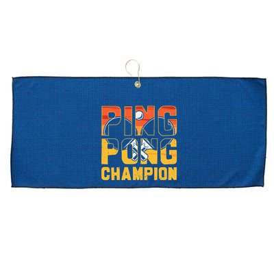 Ping Pong Champion Funny Table Tennis Player Retro Large Microfiber Waffle Golf Towel