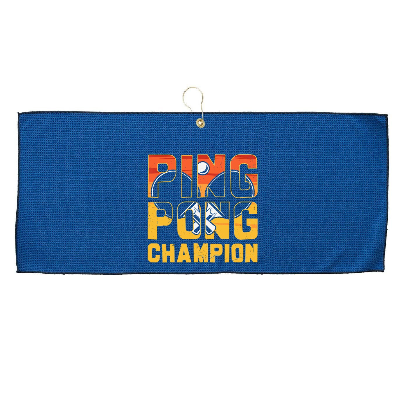 Ping Pong Champion Funny Table Tennis Player Retro Large Microfiber Waffle Golf Towel