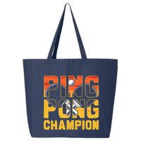 Ping Pong Champion Funny Table Tennis Player Retro 25L Jumbo Tote