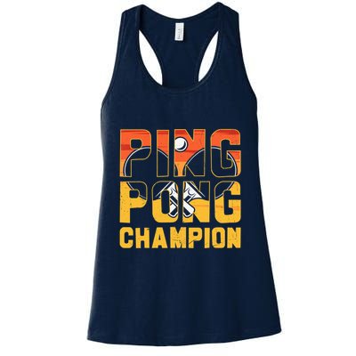 Ping Pong Champion Funny Table Tennis Player Retro Womens Tank Top