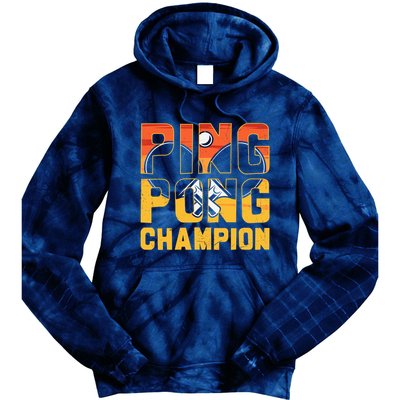 Ping Pong Champion Funny Table Tennis Player Retro Tie Dye Hoodie