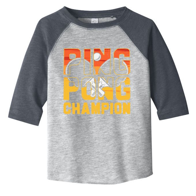 Ping Pong Champion Funny Table Tennis Player Retro Toddler Fine Jersey T-Shirt