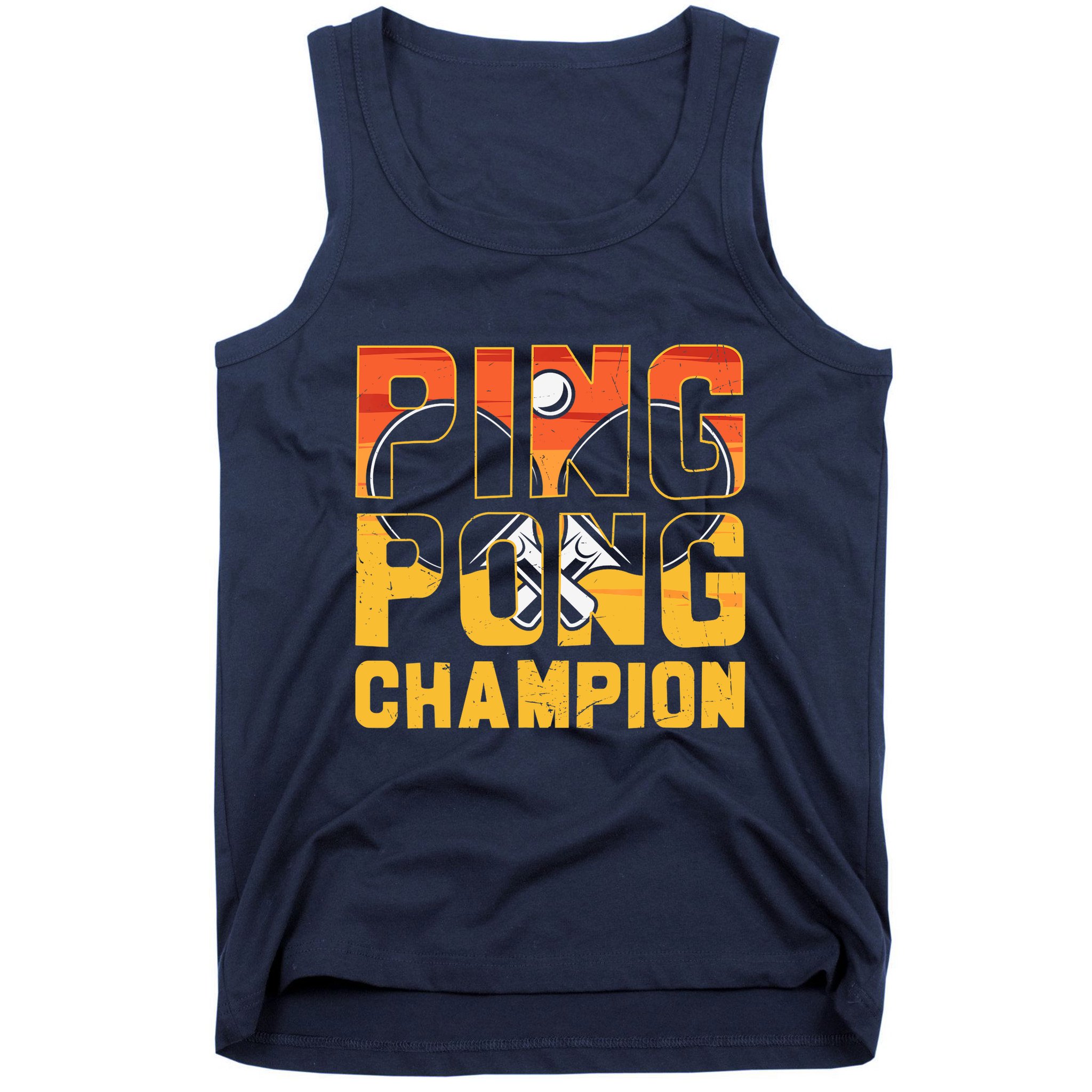 Ping Pong Champion Funny Table Tennis Player Retro Tank Top