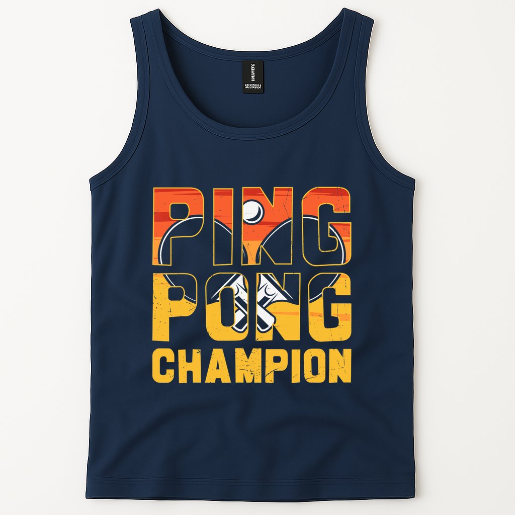 Ping Pong Champion Funny Table Tennis Player Retro Tank Top