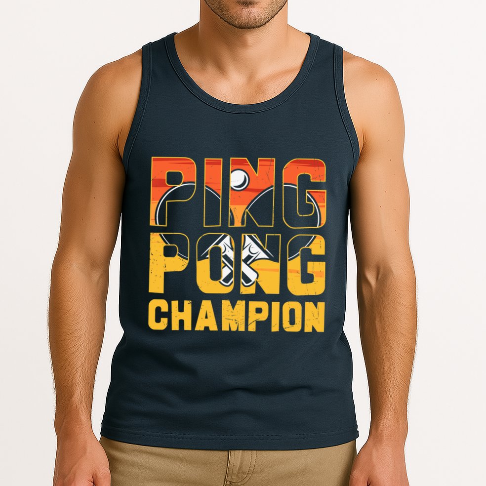 Ping Pong Champion Funny Table Tennis Player Retro Tank Top