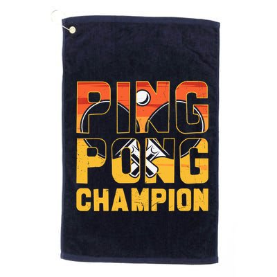 Ping Pong Champion Funny Table Tennis Player Retro Golf Towel