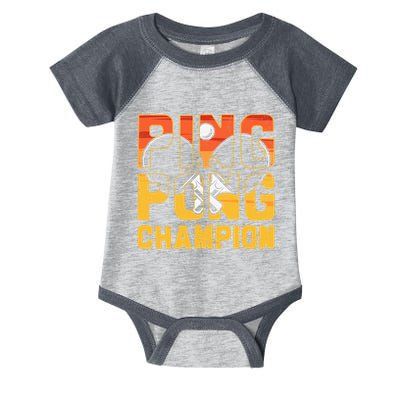 Ping Pong Champion Funny Table Tennis Player Retro Infant Baby Jersey Bodysuit